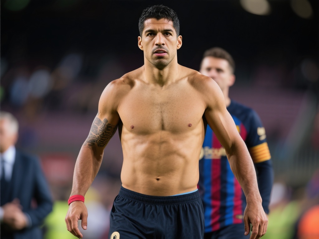 苏亚雷斯身形引热议，球迷调侃似揣50个汉堡